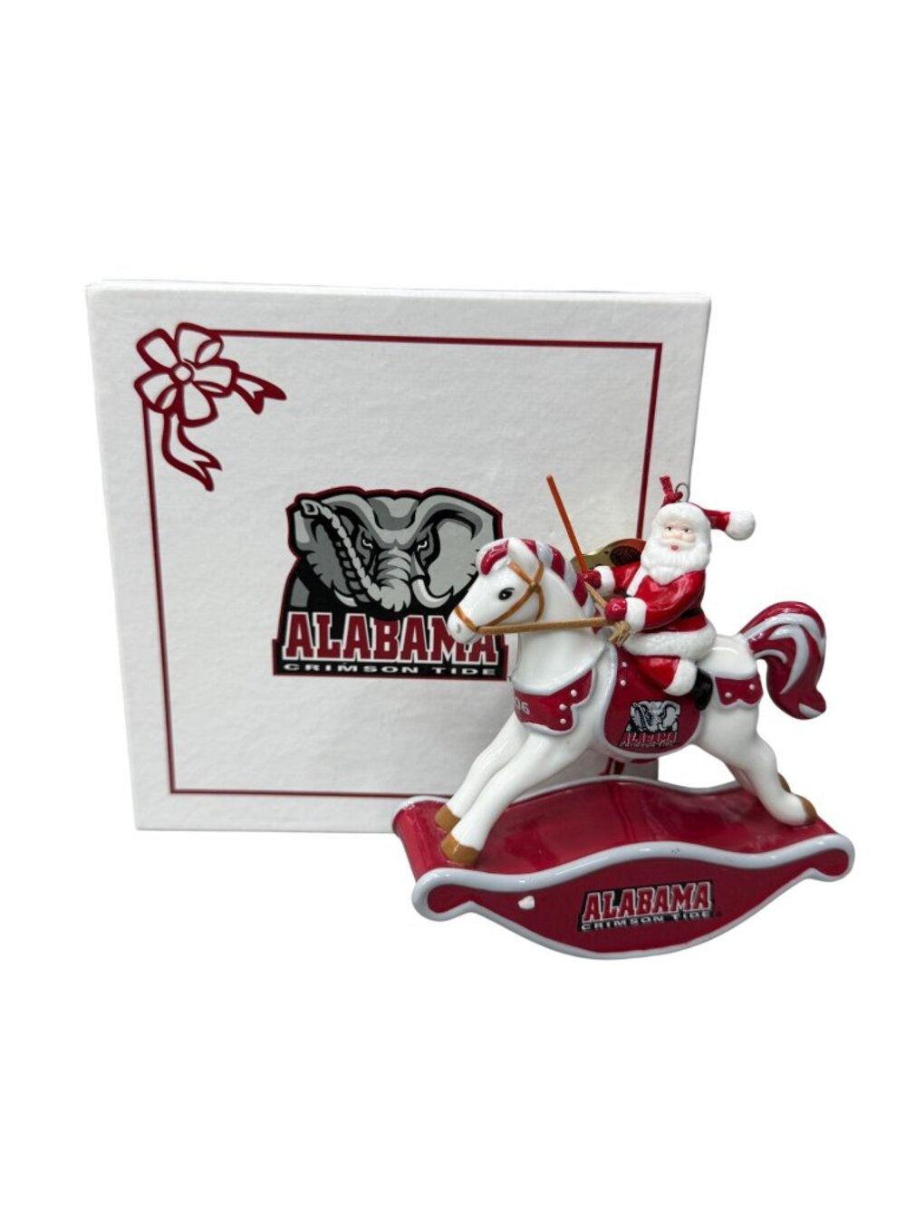 Alabama Crimson Tide 2006 Rockin Santa Ornament Christmas Danbury Mint Horse